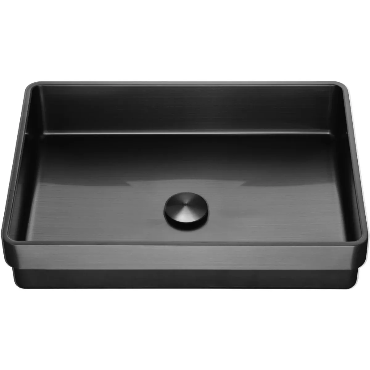 Раковина Abber Wasser Kreis AF2401MB 51x36 см, встраиваемая сверху, черный матовый
