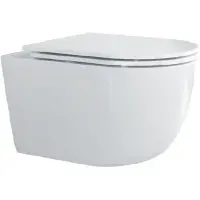 Унитаз подвесной Cezares Relax CZR-3806-53-TH-TOR/SC безободковый, торнадо, с сиденьем микролифт, белый