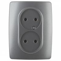 Розетка двойная без заземления Эра Эра 12 12-2107-12