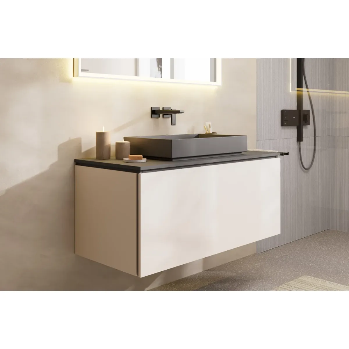 Раковина-чаша Hansgrohe Xuniva Evo E 60326760 65x40 см, накладная, серый матовый