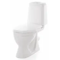 Унитаз-компакт Sanita Идеал комфорт WC.CC/Ideal/2-DM/WHT.G/S1 косой выпуск, с сиденьем микролифт дюропласт, белый