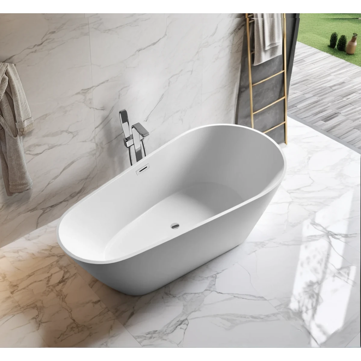 Акриловая ванна Ceruttispa Mimi CT10504 170x80 см, отдельностоящая, белый матовый