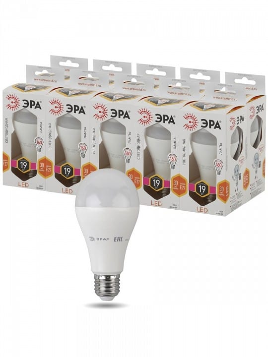 Лампа светодиодная Эра Стандарт E27 19Вт 2700K LED A65-19W-827-E27