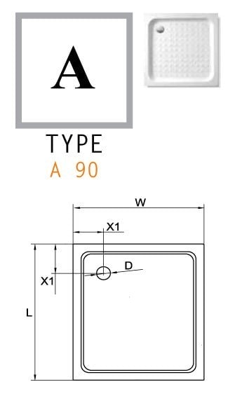 Акриловый поддон Cezares Tray TRAY-A-A-85-15-W