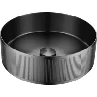 Раковина-чаша Abber Wasser Kreis AF2411GM 40,2x40,2 см, накладная, оружейная сталь матовый