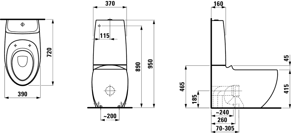 Чаша напольного унитаза Laufen Alessi 8.2297.6.400.000.1