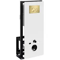 Инсталляция для унитаза WasserKRAFT Glan 66 66TLT.010.ME.WH.MG02 с кнопкой смыва, золотой матовый