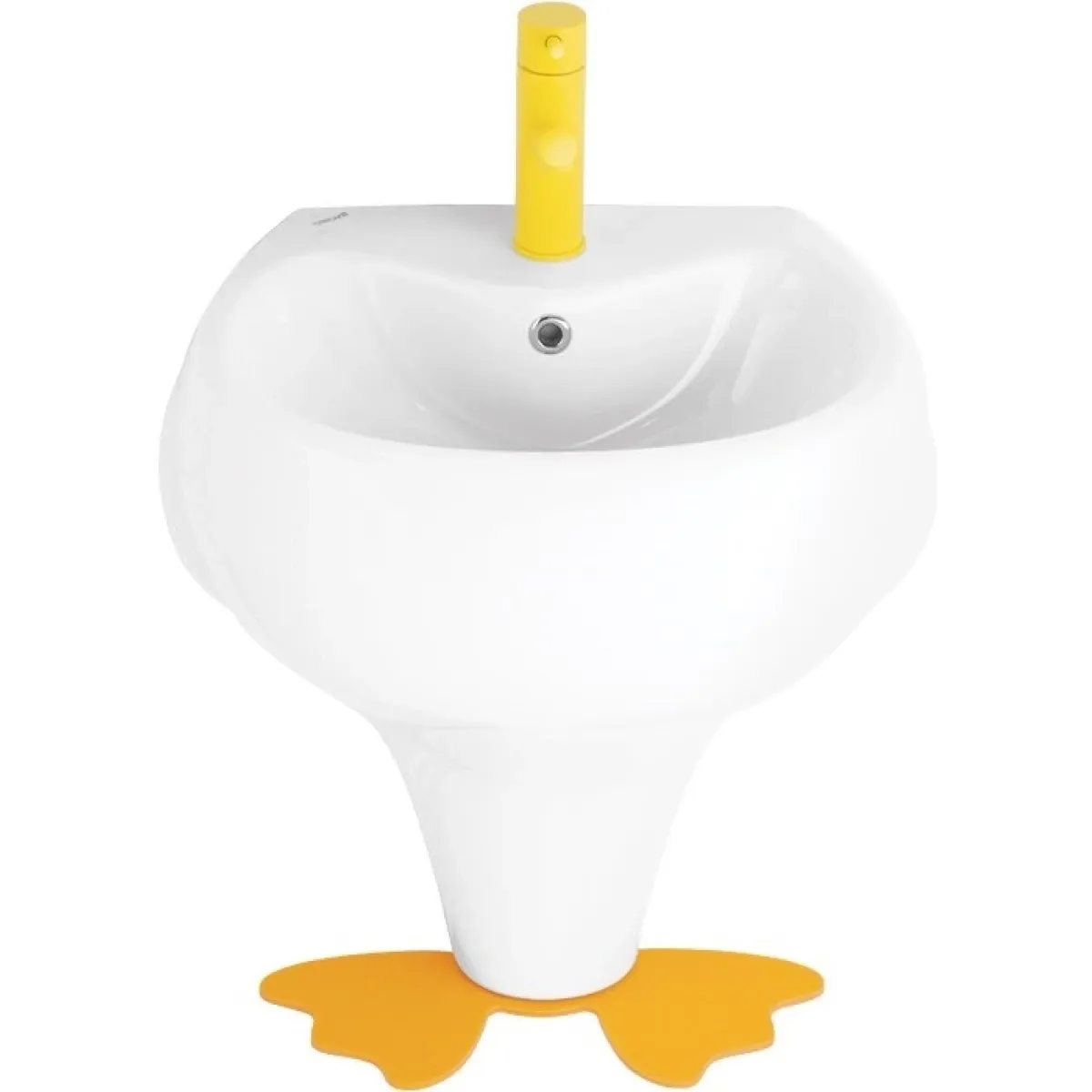 Раковина Creavit Ducky DC052-00CB00E-0000 52,3x39,5 см, детская, напольная, белый/желтый