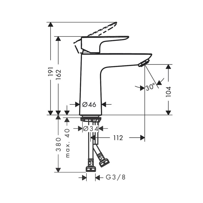 Смеситель для раковины Hansgrohe Talis E 71714340 шлифованный черный хром