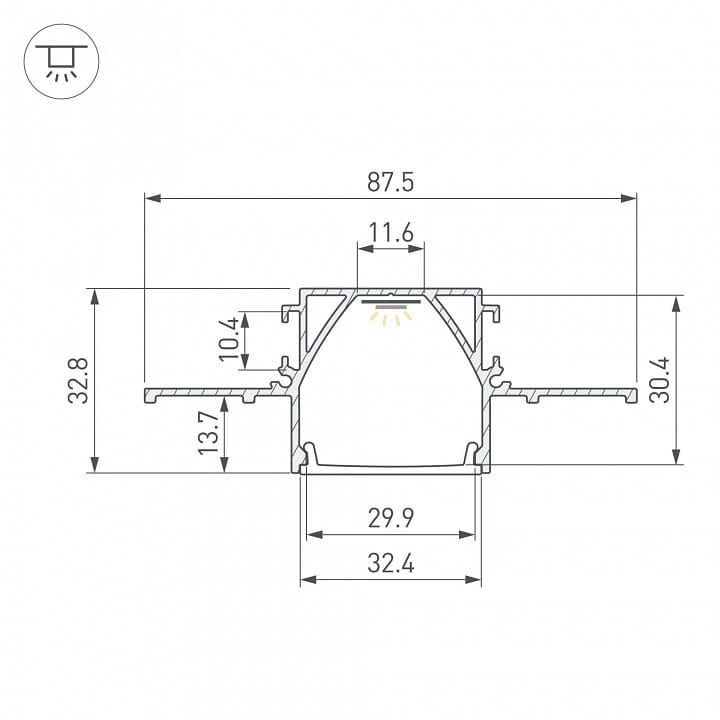 Профиль встраиваемый Arlight LINIA32 058472