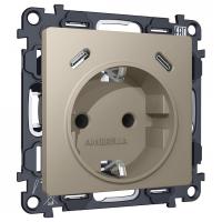 Розетка с заземлением и 2хUSB type C, без рамки Ambrella Volt ALFA MA370510