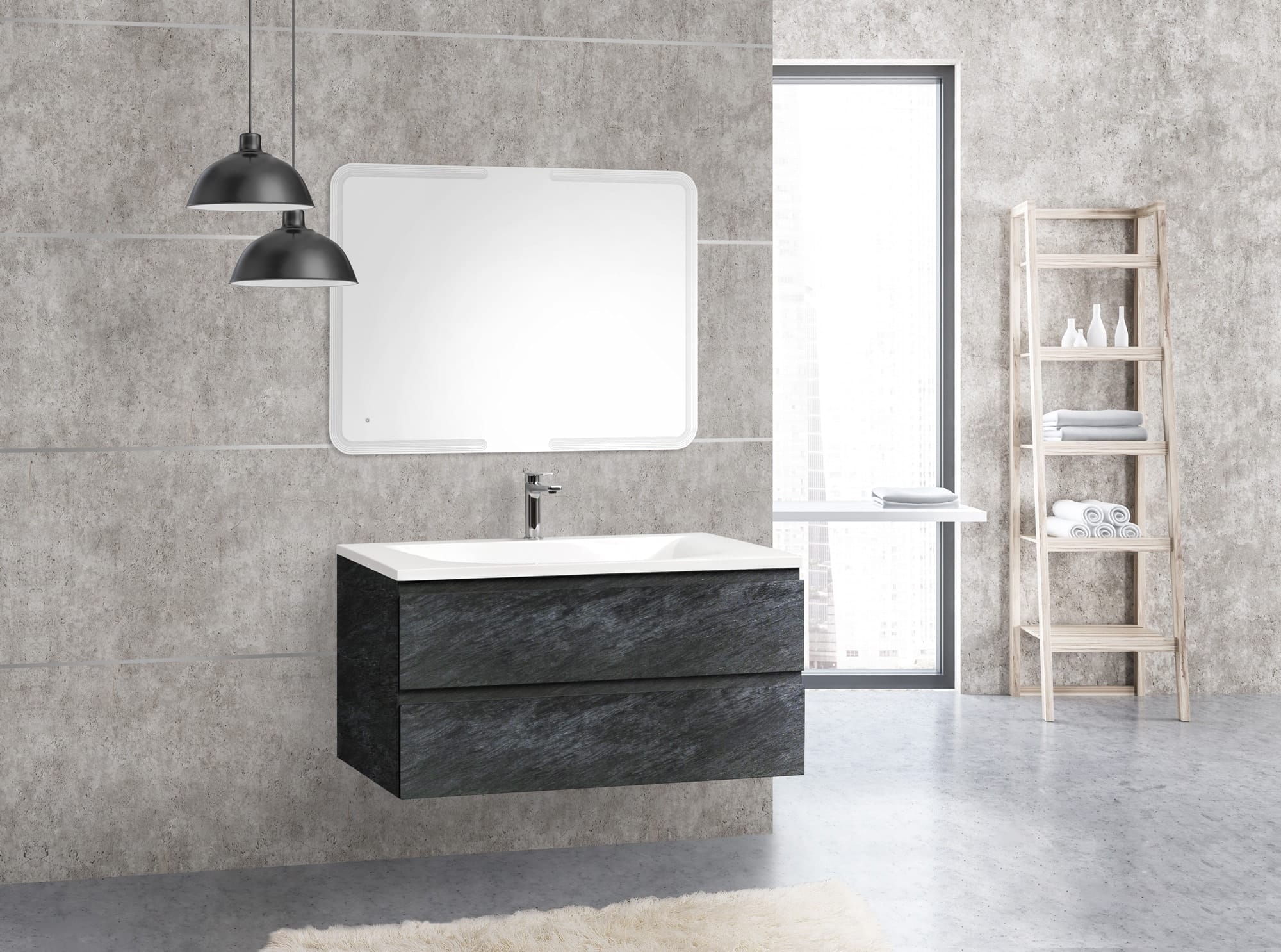 Тумба под раковину Cezares MODERNO MOLVENO-100-2C-SO-ANTR
