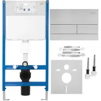 Инсталляция для унитаза Rea T KPL-E0057 с кнопкой смыва, нержавеющая сталь