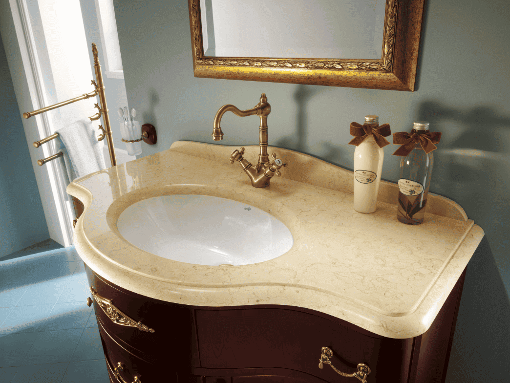 Тумба с раковиной Bagno Piu Palladio 110 матовый палисандр/сильвия оро