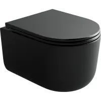 Унитаз подвесной Ceramica Nova Ulma CN4006TMB безободковый, торнадо, с сиденьем микролифт, черный матовый