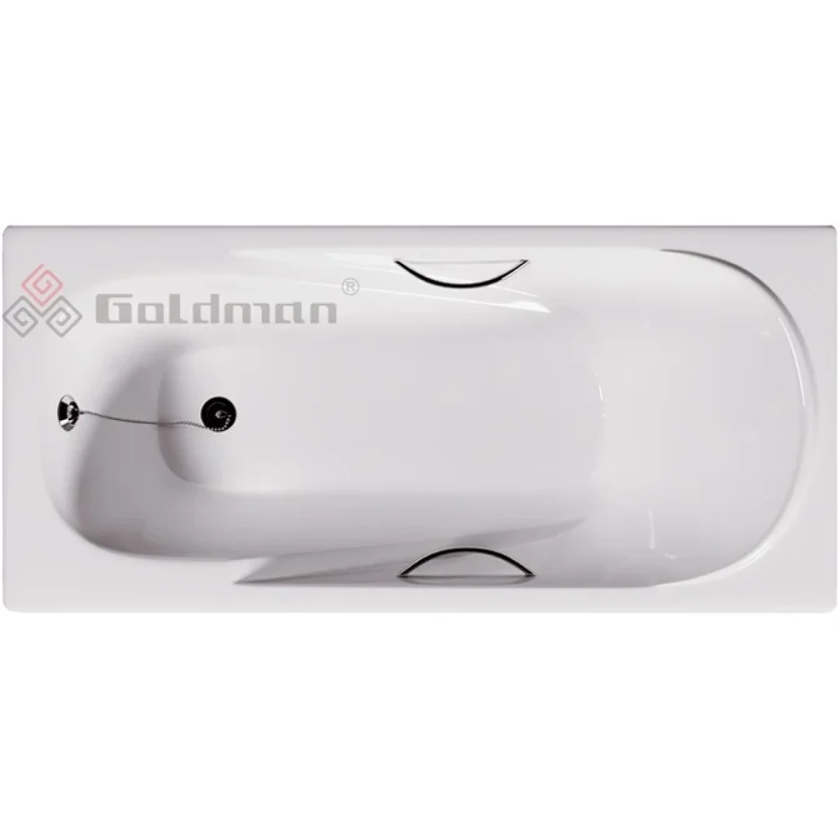 Ванна чугунная Goldman Elegant EG17080H 170x80 см, с отверстиями под ручки, белый
