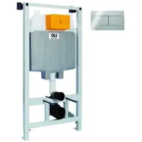 Инсталляция для унитаза OLI 74 Slim 601801mSl00 с кнопкой смыва, хром