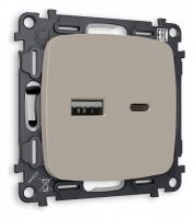 Розетка 2хUSB type A и C без рамки Ambrella Volt Quant MO371010