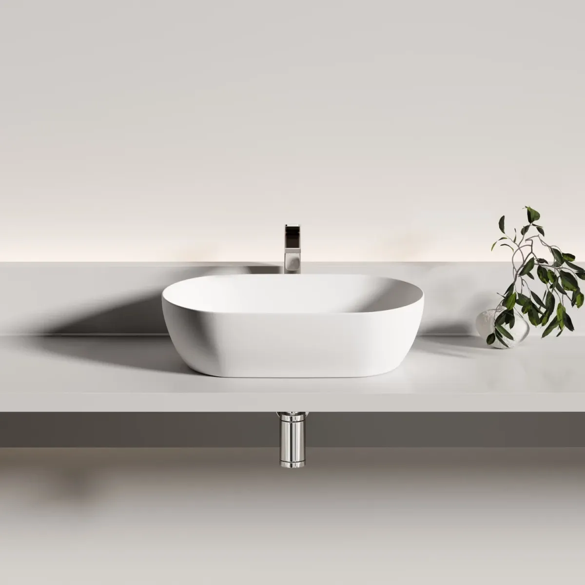 Раковина-чаша Ceramica Nova Twist CN12001MW 50x30 см, накладная, белый матовый