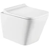 Унитаз подвесной CeramaLux 5171 безободковый, с сиденьем микролифт, белый