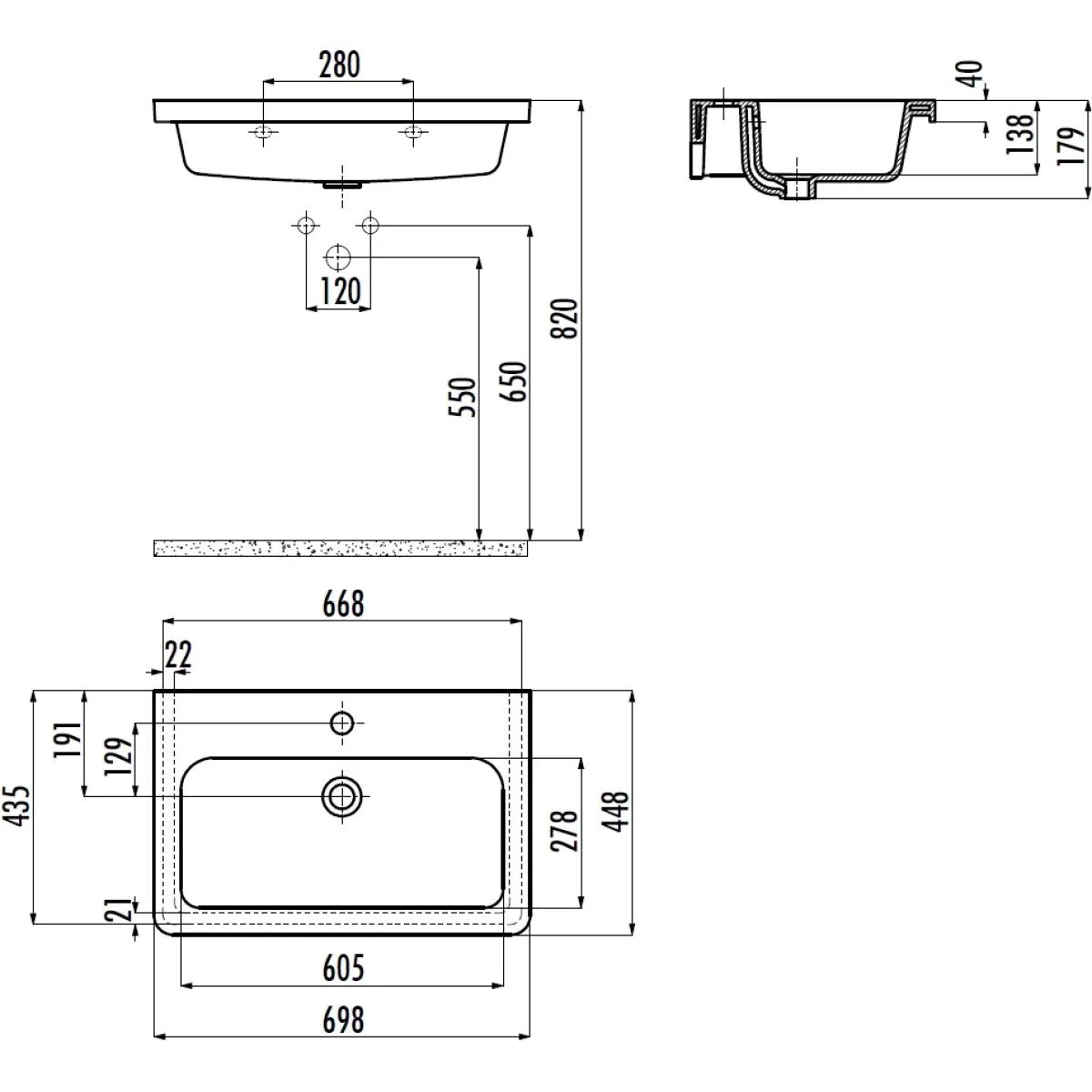 Раковина Creavit Ipek IP070-00CB00E-0000 69,8x44,8 см, накладная, подвесная, белый