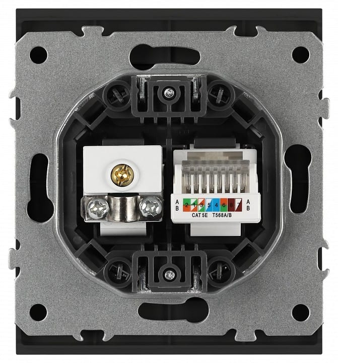 ТВ-розетка и розетка Ethernet RJ-45 без рамки Эра Arktik Б0070498