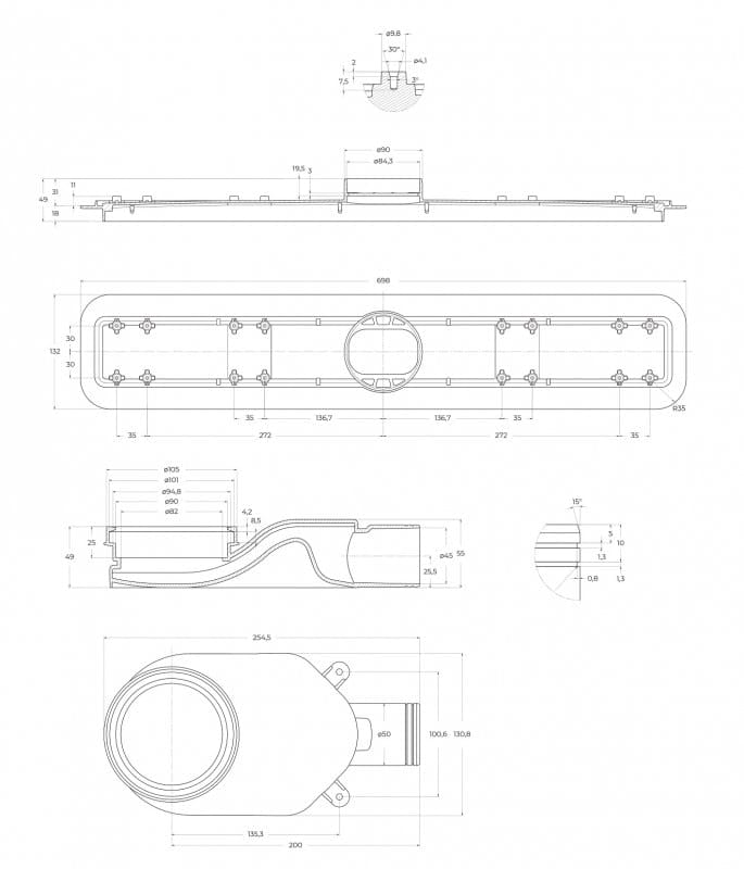 Душевой лоток BelBagno BB-LD-LUCE-70-BIANCO