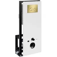 Инсталляция для унитаза WasserKRAFT Glan 66 66TLT.010.ME.WH.MG01 с кнопкой смыва, золотой матовый