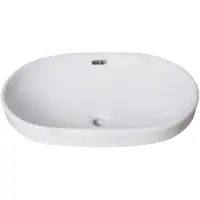 Раковина CeramaLux 5006C 60x39 см, встраиваемая сверху, белый