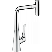 Смеситель для кухни hansgrohe Metris Select M71 320 1jet sBox 73803000 с вытяжным изливом хром