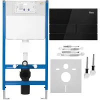 Инсталляция для унитаза Rea T KPL-E0051 с кнопкой смыва, черный