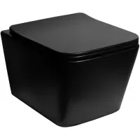 Унитаз подвесной SantiLine SL-5004MB безободковый, с сиденьем микролифт, черный матовый