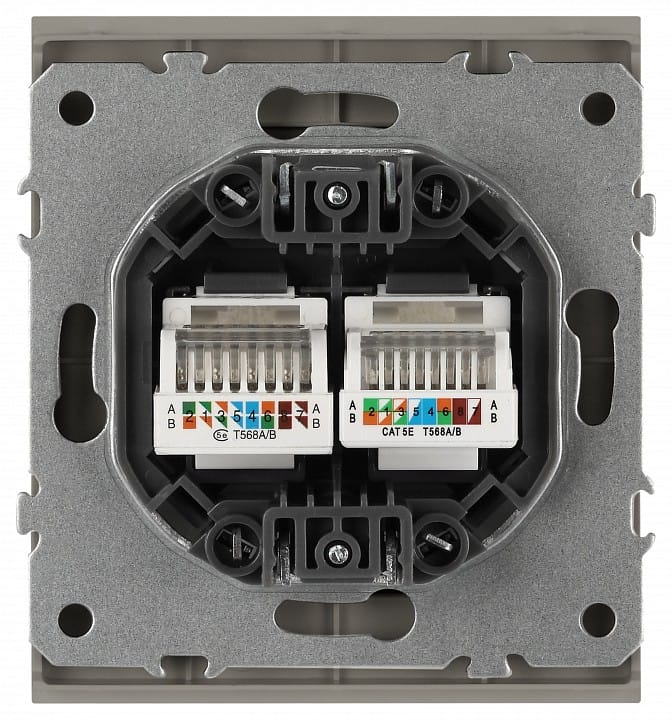 Розетка двойная Ethernet RJ-45 без рамки Эра Arktik Б0070490