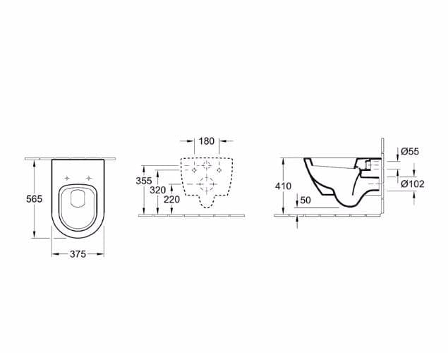 Унитаз подвесной Villeroy&Boch Subway 2.0 560010R1+9M68S101 с сиденьем