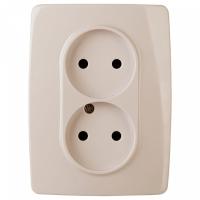 Розетка двойная без заземления Эра Эра 12 12-2107-02