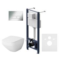 Комплект унитаз AM.PM Spirit V2.0 FlashClean IS47051.50A1700 с инсталляцией + клавиша глянцевый хром + сиденье