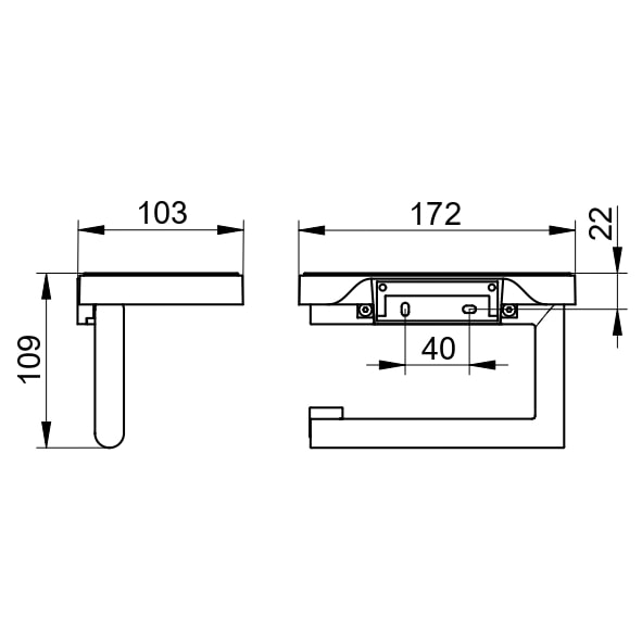 Держатель туалетной бумаги Keuco Reva 12873379000 черный матовый
