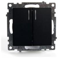 Выключатель двухклавишный с подсветкой без рамки Stekker Катрин 39607