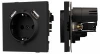 Розетка с заземлением и 2хUSB type A, без рамки Arlight SCT-TENDO 054603
