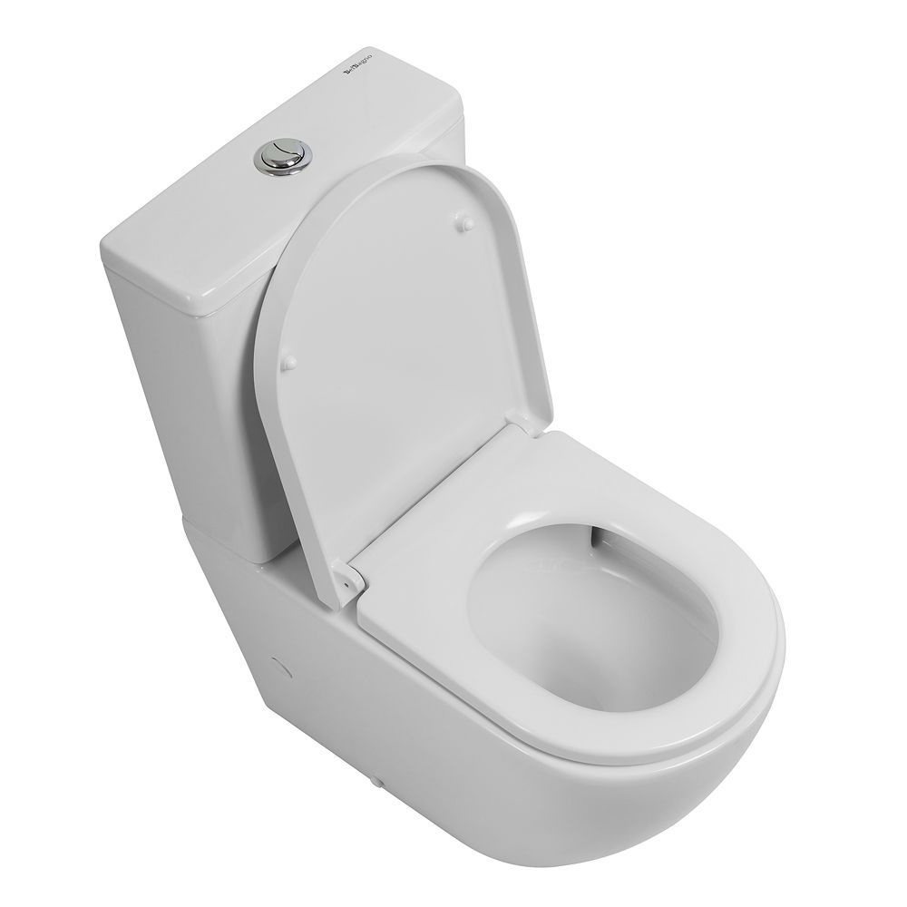 Унитаз-компакт безободковый со смывом TORNADO BelBagno SFERA-TOR BB2141CP-TOR с сиденьем BB865SC