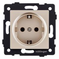 Розетка с заземлением, без рамки Kollinger  REA-002GD