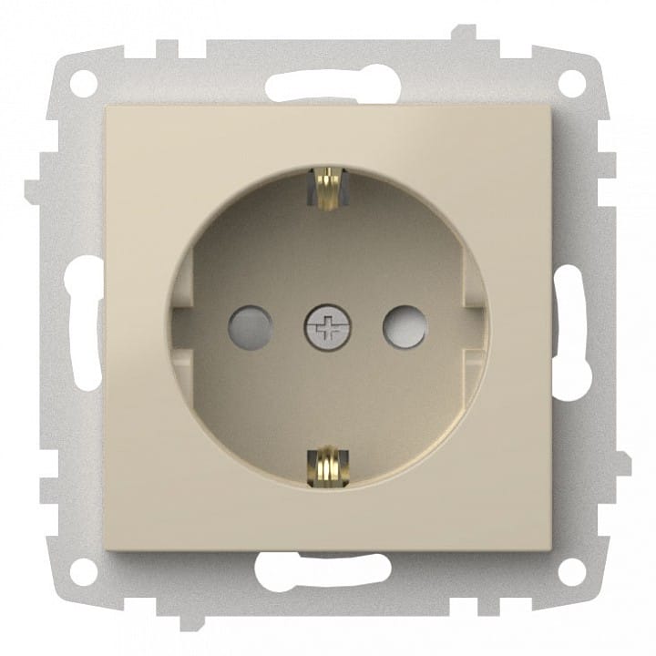 Розетка с заземлением и со шторкой, без рамки Elbi Eleсtriс Zena Vega 609-010300-243