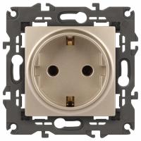 Розетка с заземлением и со шторкой, без рамки Эра Эра Elegance 14-2102-04