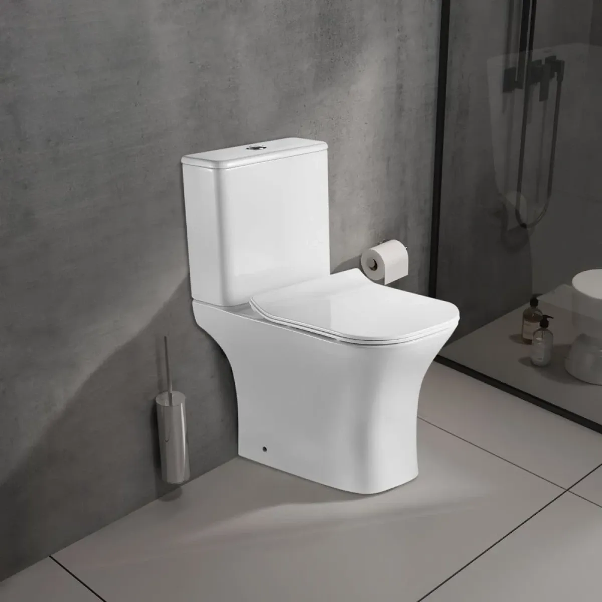 Унитаз-компакт Olive’S Porto PR31126DP безободковый, с сиденьем микролифт, белый
