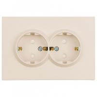 Розетка двойная с заземлением и со шторкой Stekker Эмили 49908