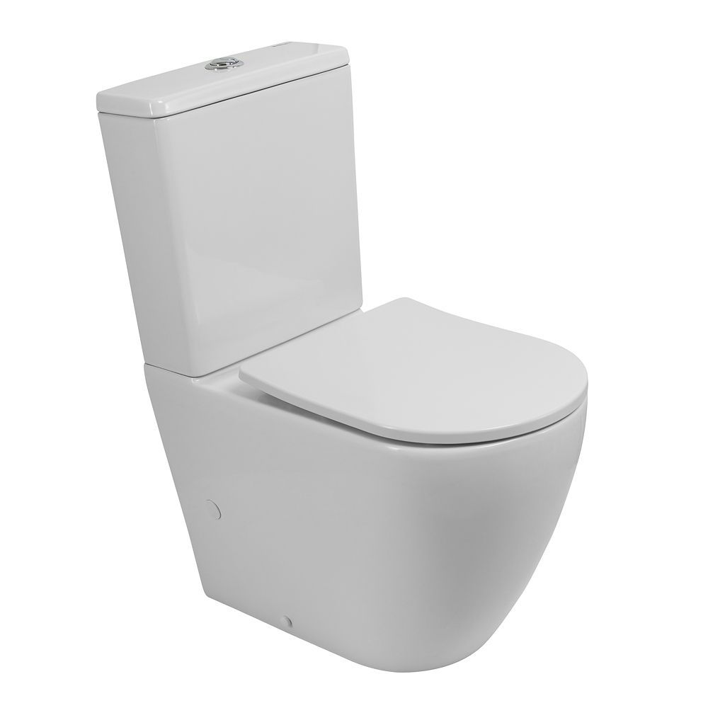 Унитаз-компакт безободковый со смывом TORNADO BelBagno SFERA-TOR BB2141CP-TOR с сиденьем BB2031SC