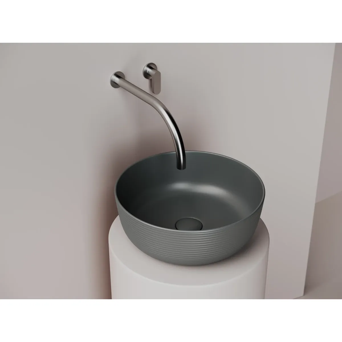 Раковина-чаша Ceramica Nova Element CN6073MDH 35,6x35,6 см, накладная, темный антрацит матовый