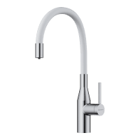 Смеситель для кухни Omoikiri Yatomi 4994345 нержавеющая сталь/белый матовый