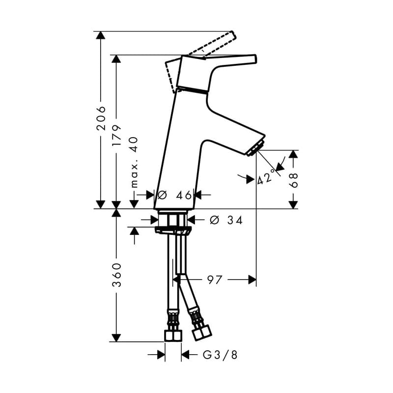 Смеситель для раковины hansgrohe Talis S 72011000 с донным клапаном