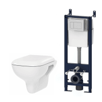 Комплект подвесной унитаз с инсталляцией AM.PM Like IS301.801700 с сиденьем микролифт